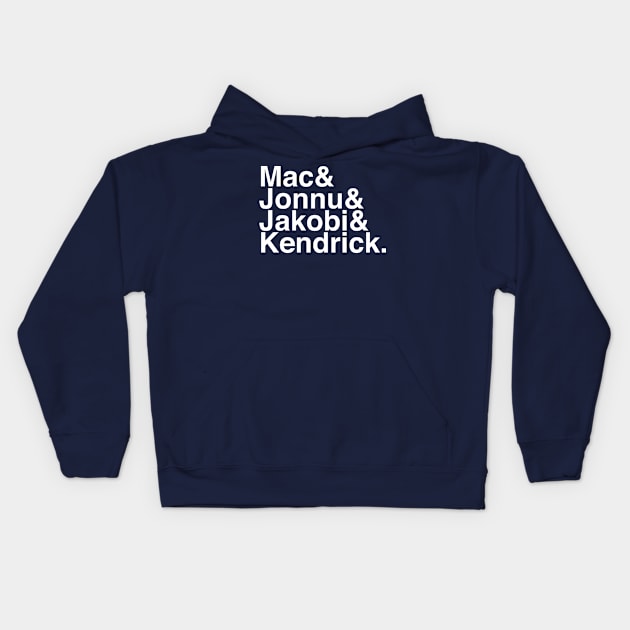 Mac & Jonnu & Jakobi & Kendrick. Kids Hoodie by Carl Cordes